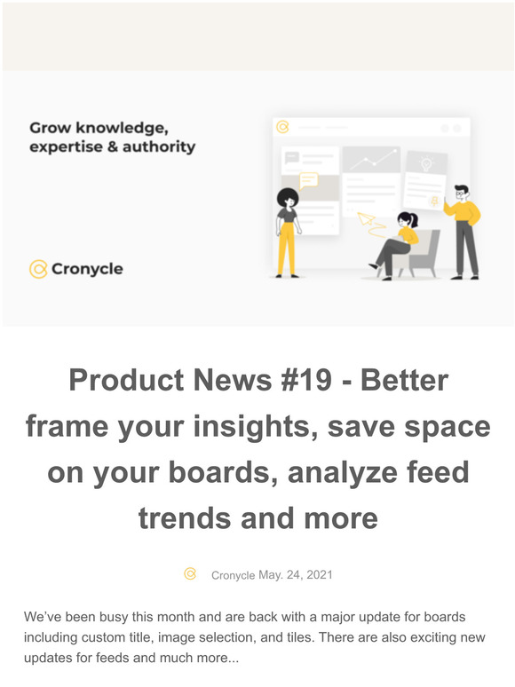 Product News #19 - Better frame your insights, save space on your boards, analyze feed trends and more