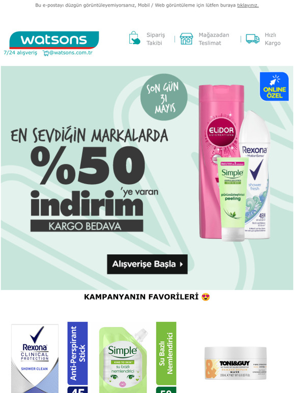 KARGO BEDAVA ve %50ye Varan ndirim!  En Sevdiin Markalar Burada