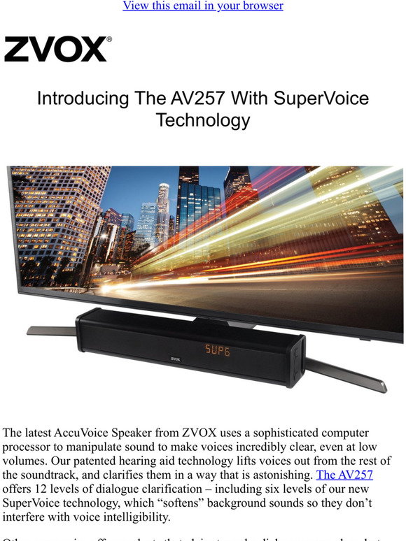 zvox audio: Introducing The New AV257 
