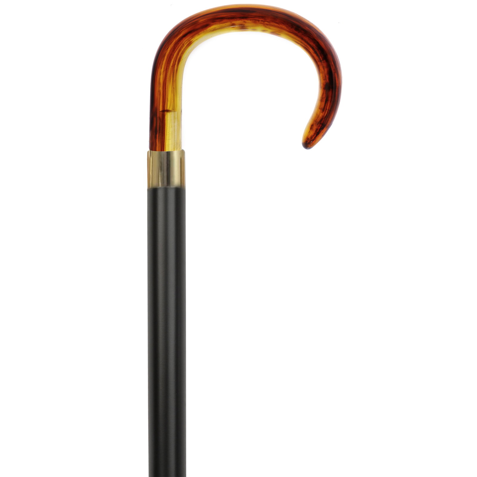 Brass Fritz Style Handle Walking Cane with Brown Beechwood Shaft