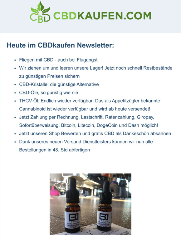 CBD Lagerrumung! Wir bedanken uns fr 3 Jahre mit Super Sonderpreisen