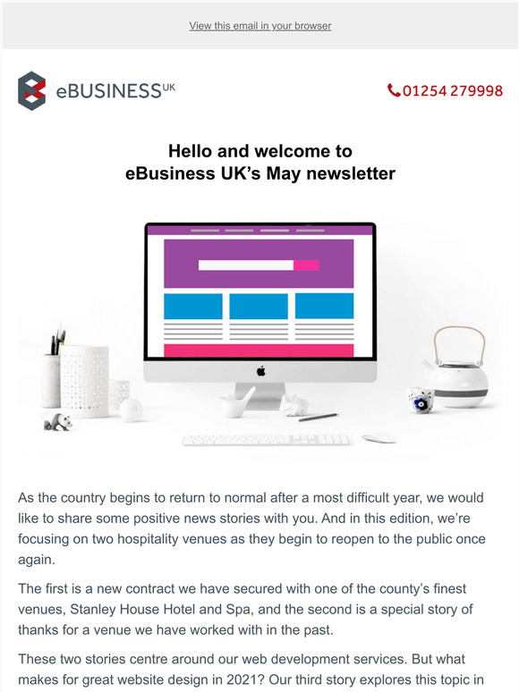 May newsletter: The keys to great web design, our new contract with Stanley House, and a special thank you