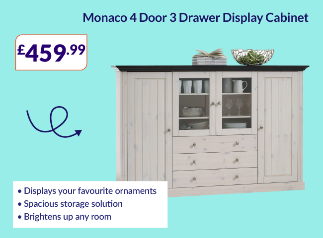 Monaco 4 Door 3 Drawer Display Cabinet