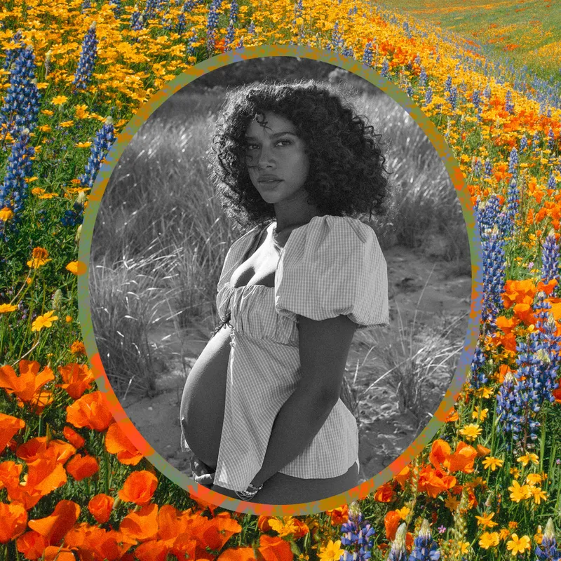 Image may contain: Advertisement, Collage, Poster, Human, Person, Female, Petal, Flower, Plant, Blossom, Art, and Girl