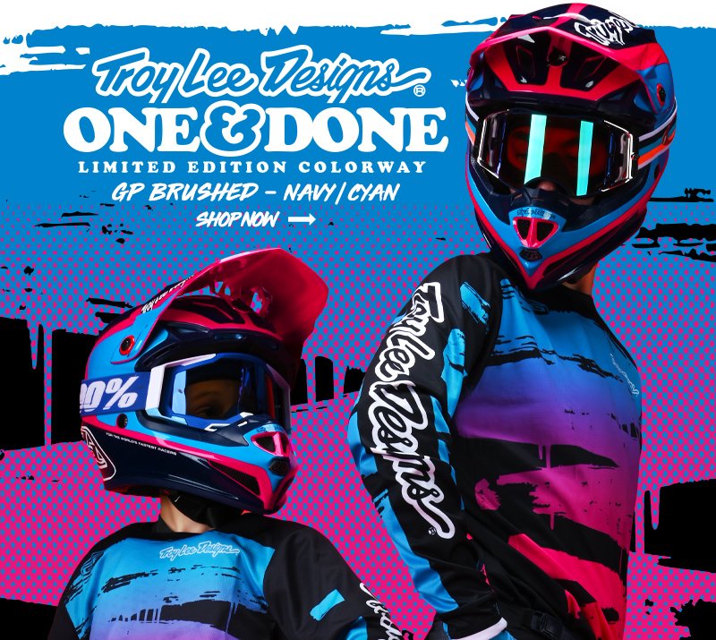 2021 Troy Lee Designs BRUSHED LE GP Kid Motocross Race Kit Gear Blue Black Youth