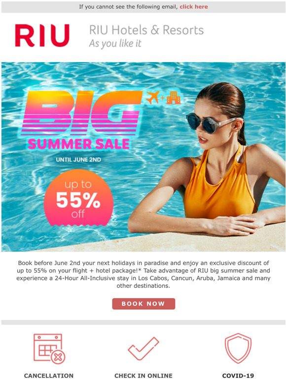 Riu Hotels & resorts Exclusive offer Up to 55 off on your Flight