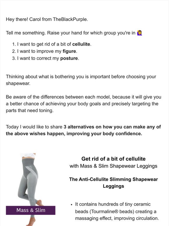 Anti Cellulite Leggings Mass & Slim Shapewear Leggings (3-Pack) -  TheBlackPurple