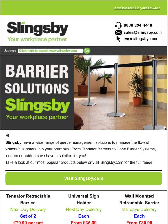Barrier Solutions from Slingsby