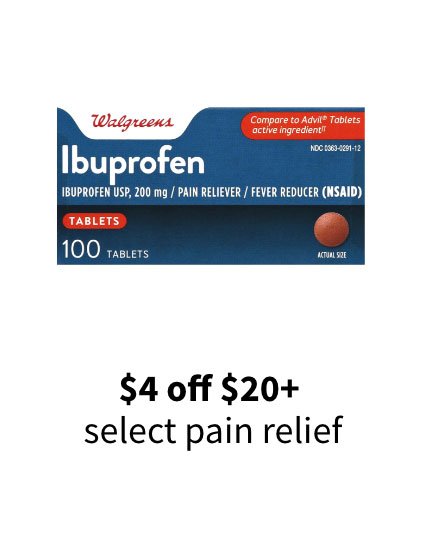 $4 off $20+ select pain relief