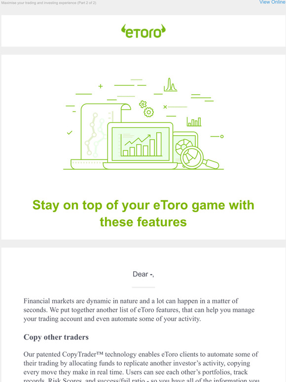Even more tools to help you master the eToro platform