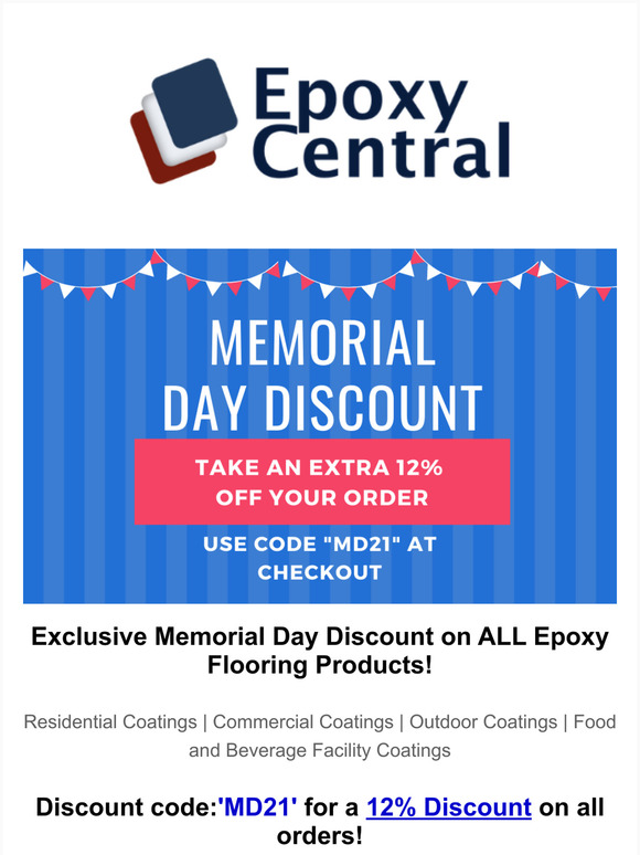 12% OFF ALL EPOXY FLOORING PRODUCTS