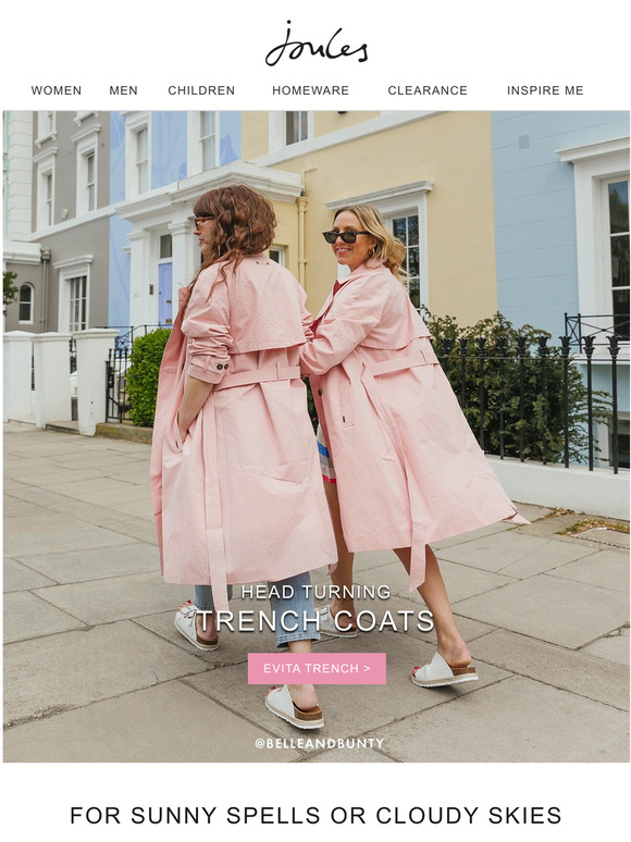 joules The trench coat that will tickle you pink Milled