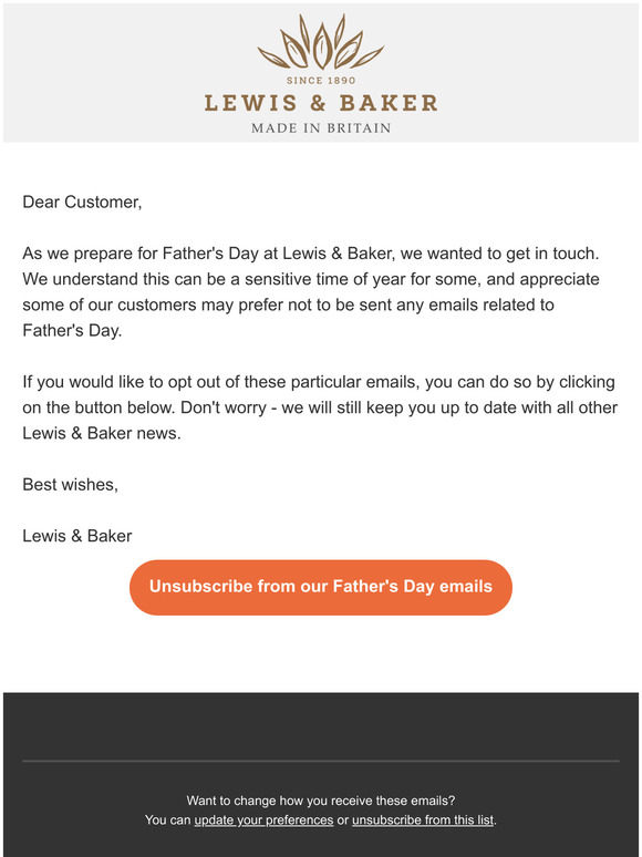 Important Message From Lewis & Baker
