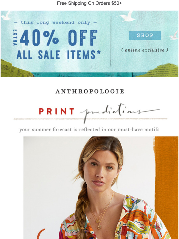 Anthropologie Email Newsletters Shop Sales, Discounts, and Coupon Codes