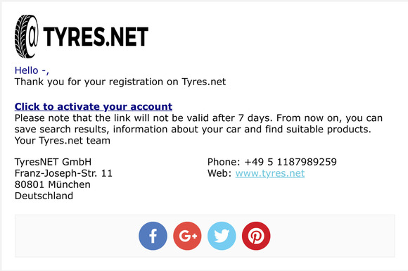 Confirm registration