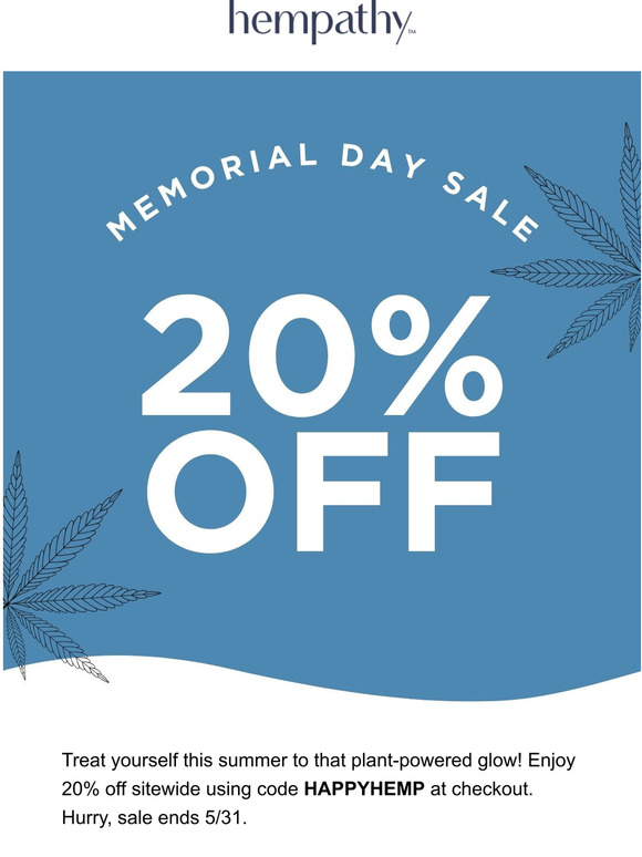  Yay, 20% OFF for Memorial Day