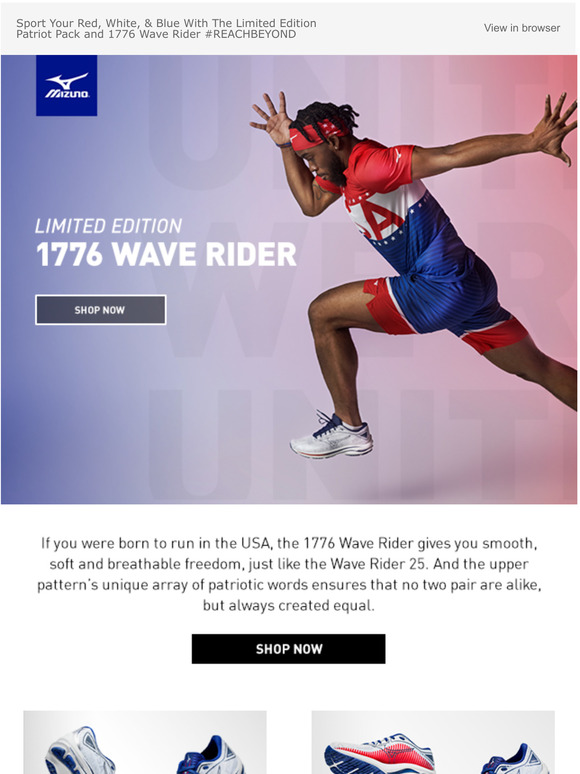 Mizuno New From Mizuno! The Limited Edition 1776 Wave Rider and