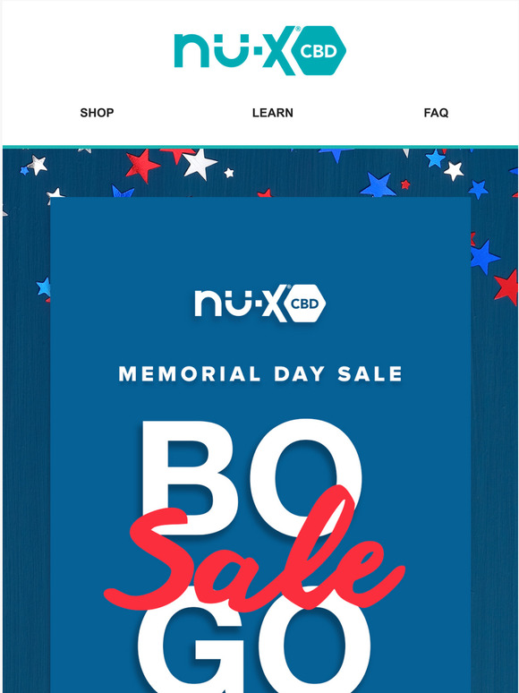 Buy 1 Get 1 Free Memorial Day Sale!