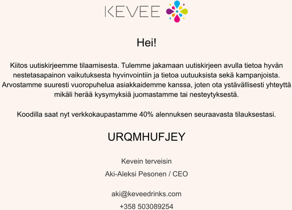 KEVEE - Thank You for subscribtion!