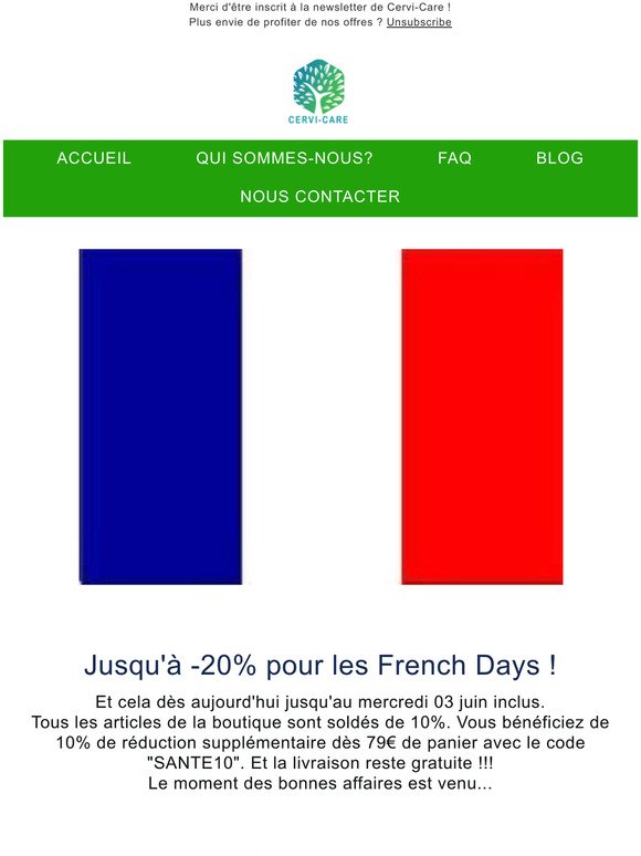 French Days : jusqu' -20% sur toute la boutique !