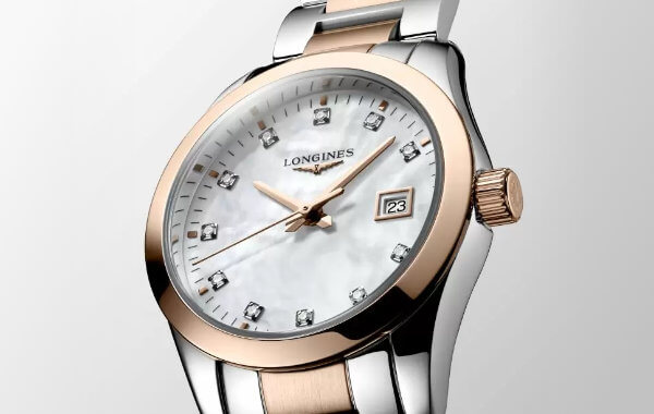 Longines Conquest Classic Steel and Rose Gold PVD Diamond Ladies Watch