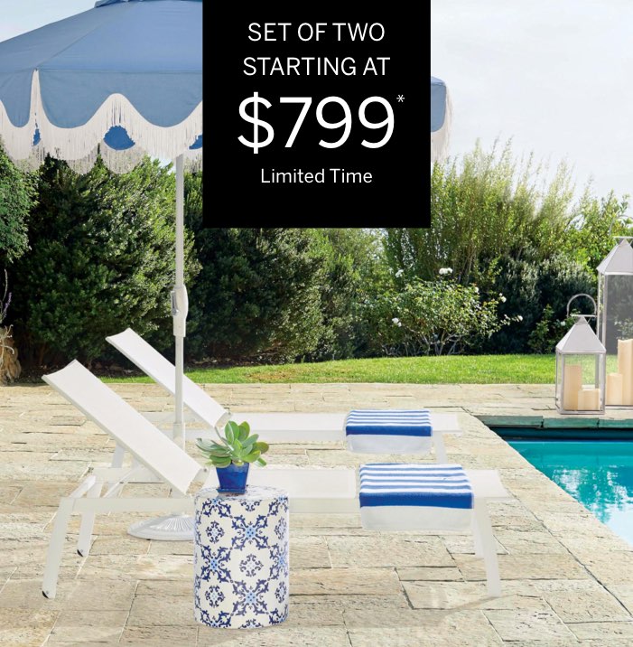 Set of Two Newport Chaises Starting at $799*
