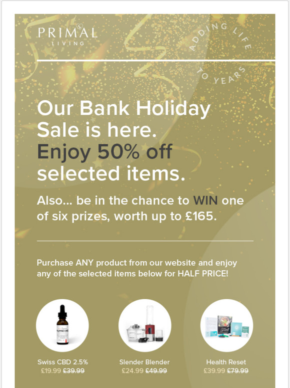 Enjoy 50% Off Selected Items  #BankHolidayWeekend
