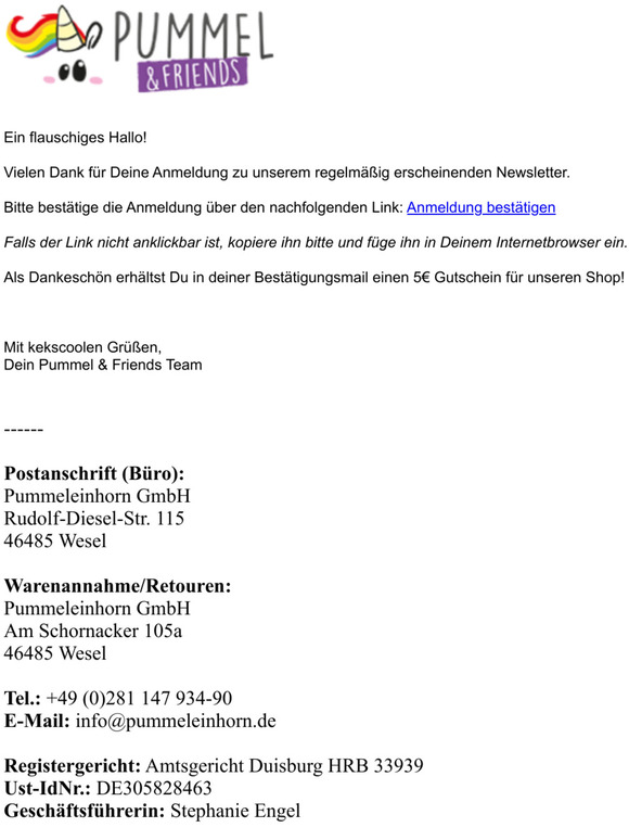 Bitte besttige Deine Newsletter-Anmeldung