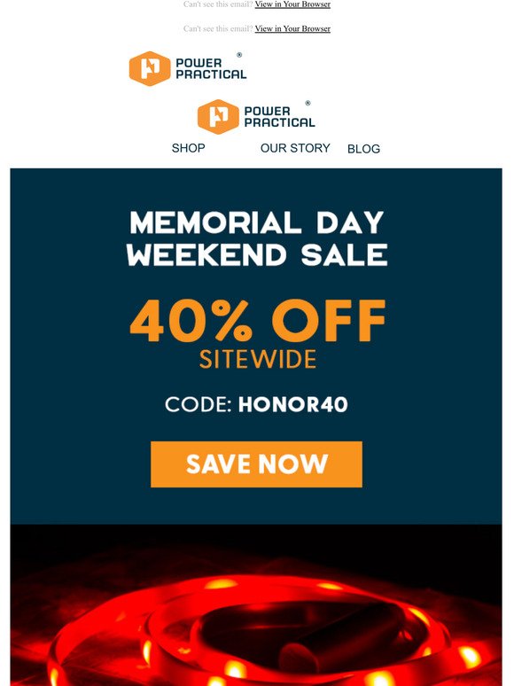 40% off all weekend long!