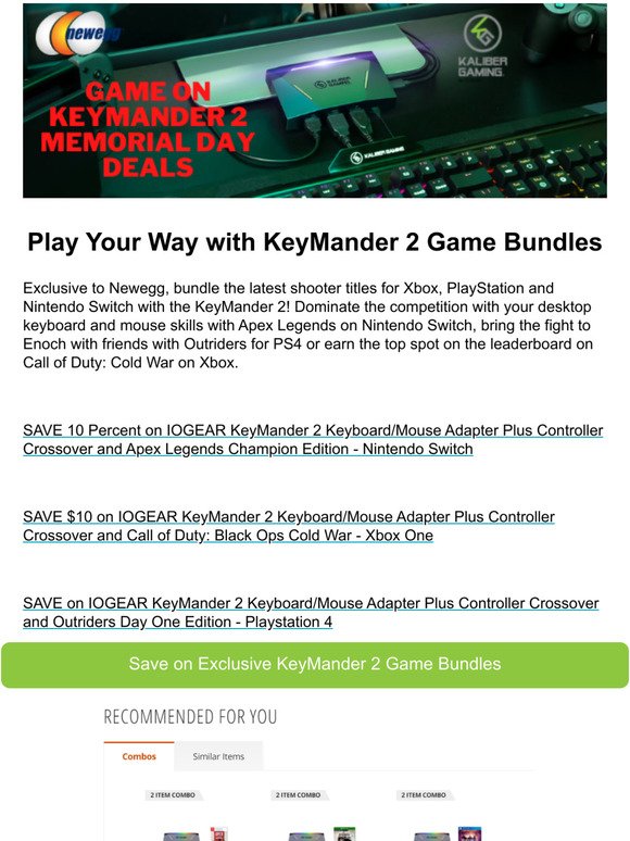 Game On with Memorial Day Newegg KeyMander 2 Game Bundles