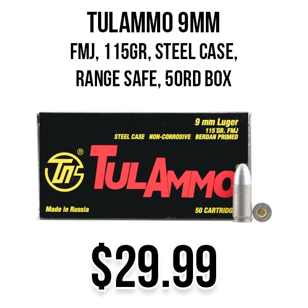TulAmmo 9mm available at Impact Guns!