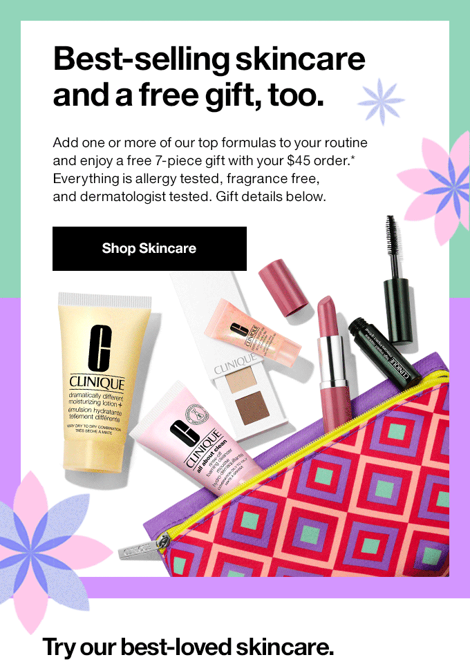 Clinique get your summer skincare + free gift with purchase. Milled