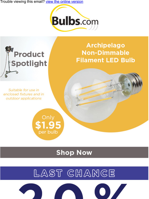 Bulbs.com: LED Filament Bulbs Only $1.95 + 20% Off Air Purifier Sale Ends Monday - Milled