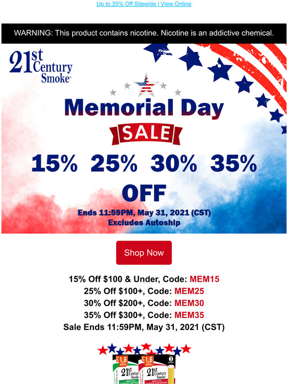 Memorial Day Sale  Up to 35% Off