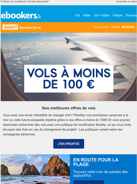 Des vols  moins de 100 