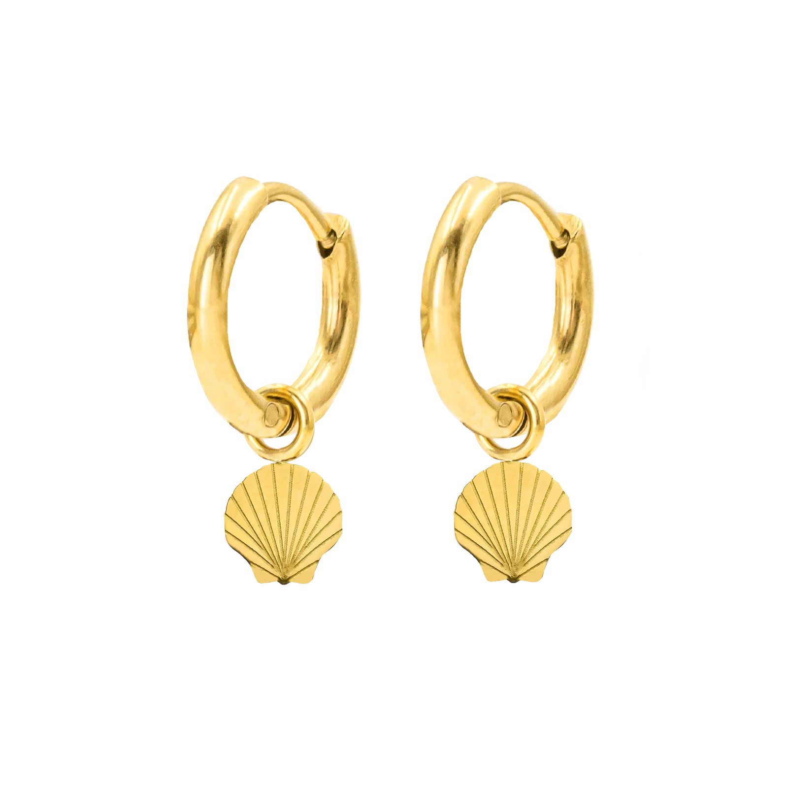 Image of Venus Shell Hoop Set Gold