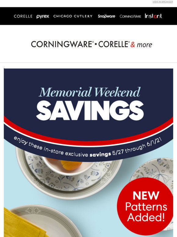 Corningware Corelle &amp; More Outlets: 4 for $10 | New Patterns Added | Milled