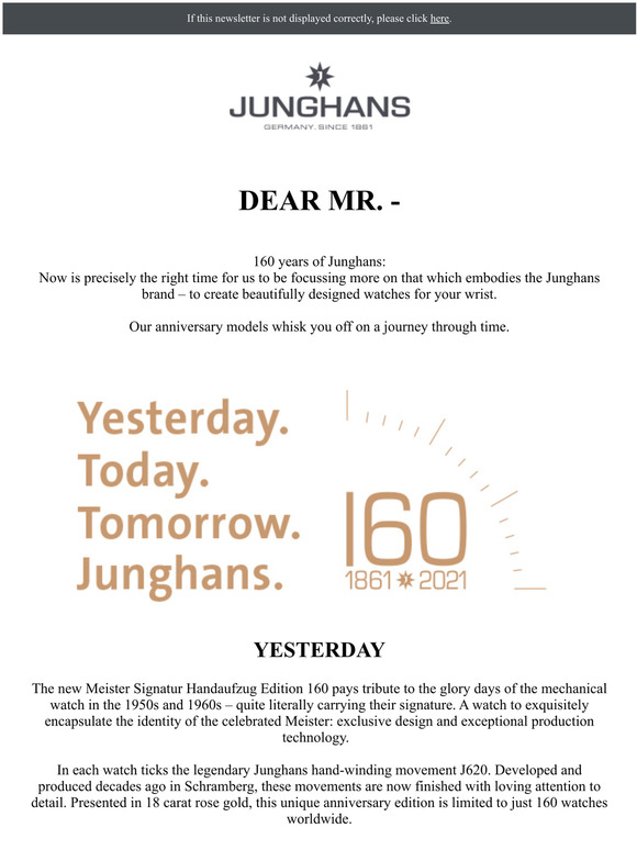 Junghans JUNGHANS NEWS Limited Anniversary Edition Models Milled