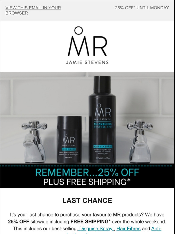 LAST CHANCE WEEKEND DISCOUNT - 25% OFF plus FREE SHIPPING