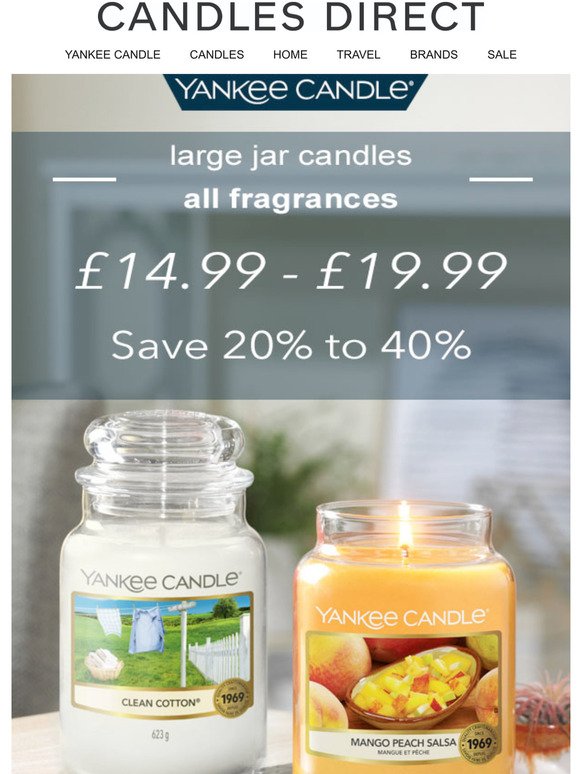All Yankee Candle Large Jars Now - 14.99 To 19.99