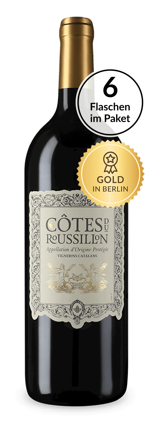Rotes Preis-Genuss-Wunder: Les Vignerons Catalans 6 Flaschen Côtes du Roussillon Liter 2019