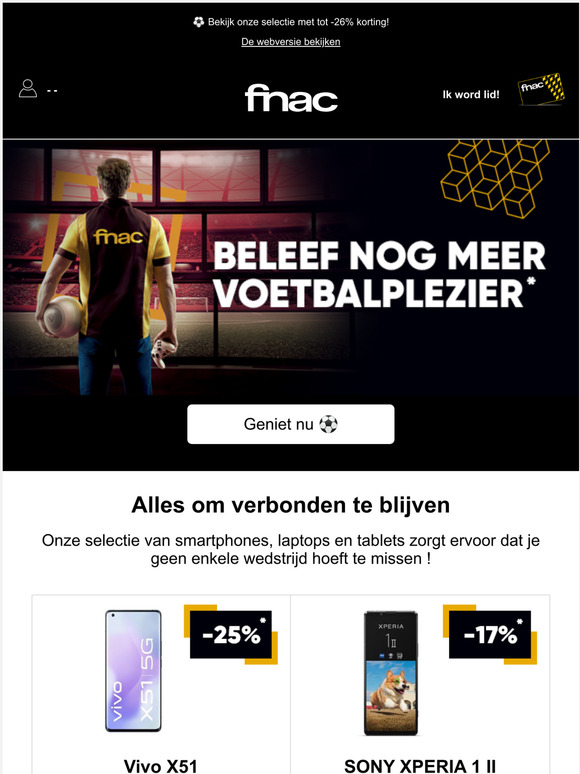 Smartphones, tablets: mis geen enkele wedstrijd