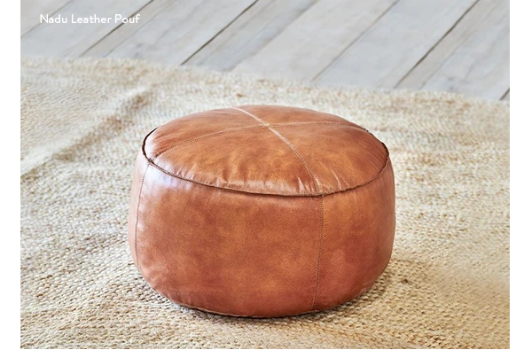 Nadou Leather Pouf