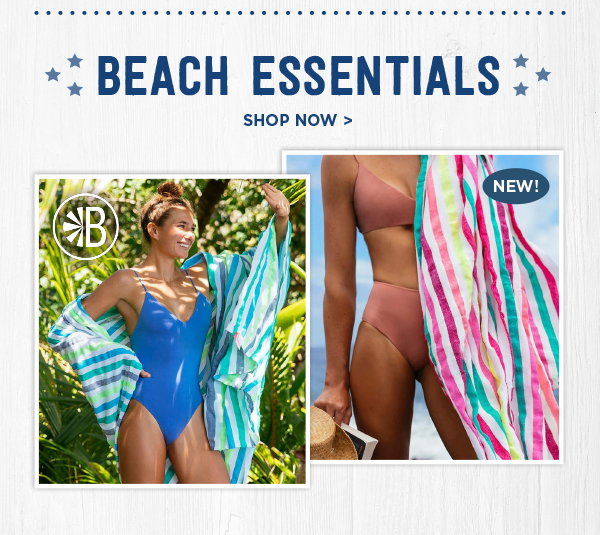 Beach Essentials. Shop now.