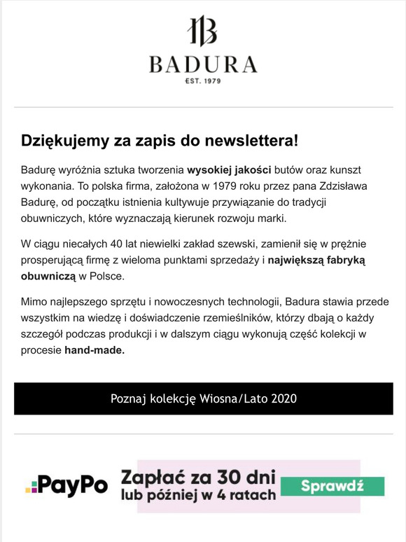 Dzikujemy za zapis do newslettera! | Poznaj histori naszej firmy