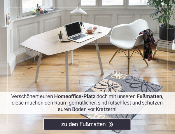 Homeoffice-Platz mit unseren Fußmatten verschönern! 