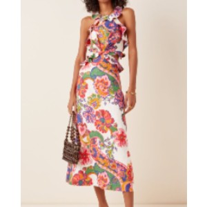 The Lovestruck Printed Linen Midi Dress