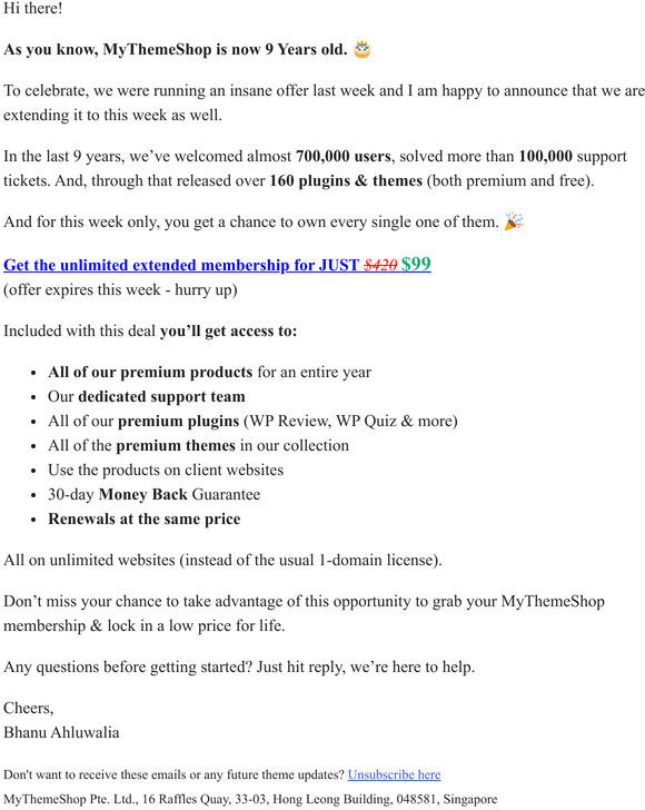 [offer extended] Hi there, get EVERYTHING for unlimited sites @ JUST $99
