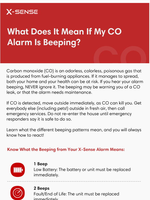 Xsense What Does It Mean If My CO Alarm Is Beeping? Milled