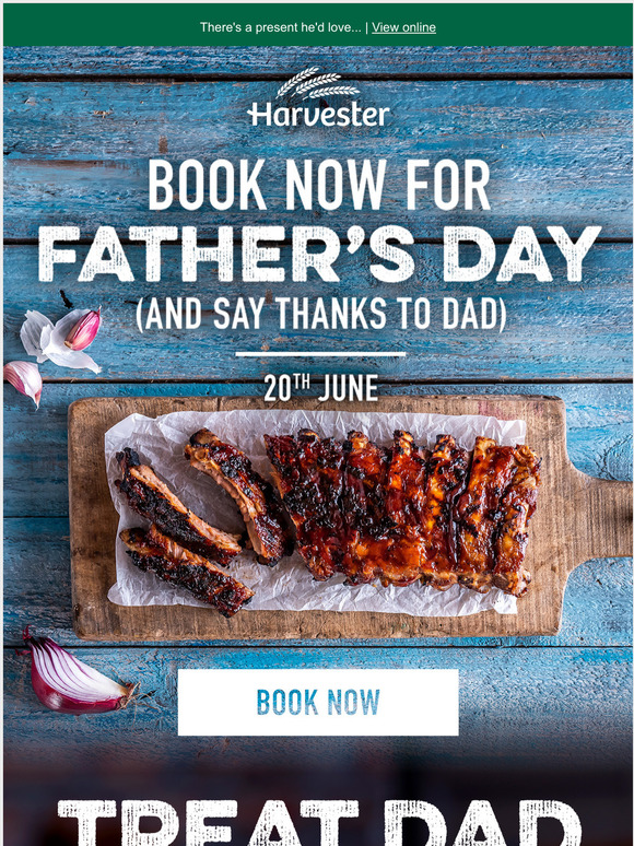 Harvester Table Booking Ready to celebrate Dad? Milled